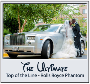Modern Rolls Royce Phantom for hire for weddings and special events in Maryland, DC and Virginia from VintageLimos.BIZ.