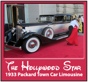 Rare 1933 Packard Vintage Limousine for hire in Maryland, DC or Virginia for Weddings and special events.